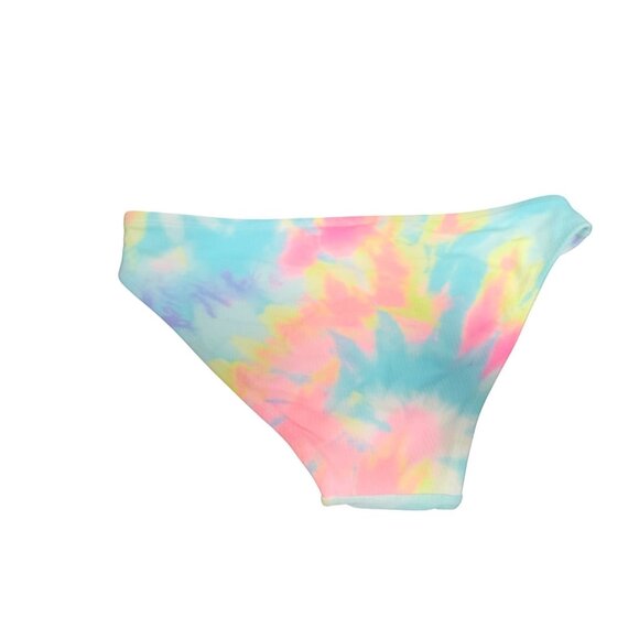 Tie-Dye Ribbed Bikini Bottoms Womens Size S Vibrant Pastel Colors Swimwear Soft - Picture 2 of 9